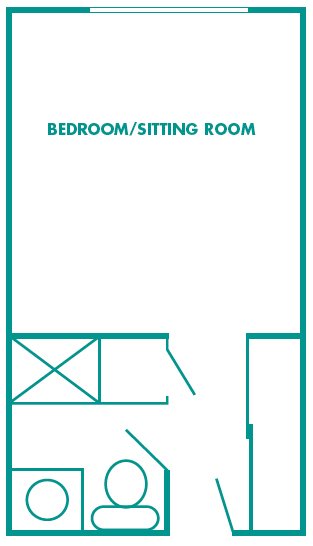 floor plan image - Assisted Living Suite, 325 square feet, 1 room suite