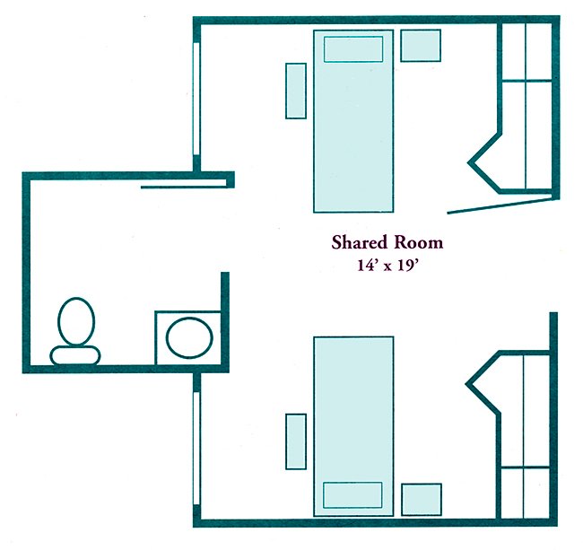 Skilled Nursing Shared Room Floor Plan